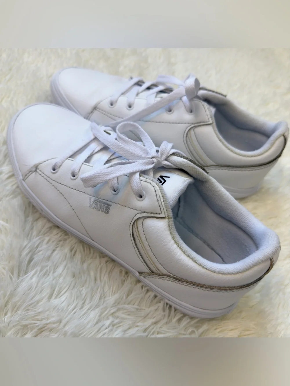Vans Kids White Low-Top Lace-Up Sneakers